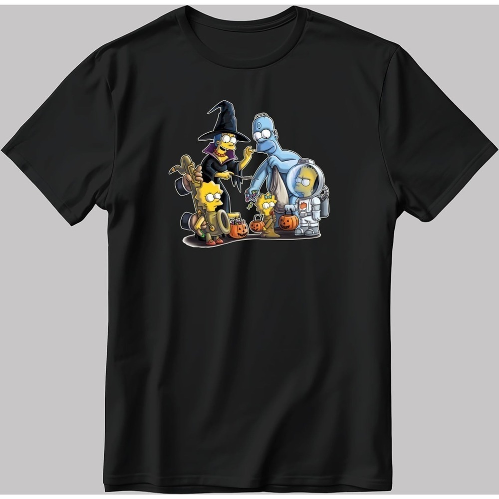 The Simpsons, Simpson Drawing Short Sleeve Halloween T-shirt